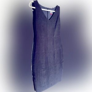 Vince Camuto Dress Faux Suede Blue Women's Size 4 V-Neck